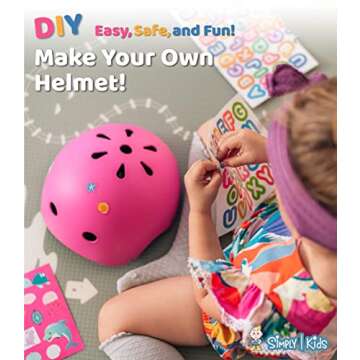 Simply Kids Bike Helmet with DIY Stickers for Toddler Boys Girls I CPSC & CE Certified for Skateboar...