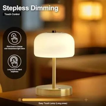 PORTRES Cordless Table Lamp - Rechargeable Stylish Lighting