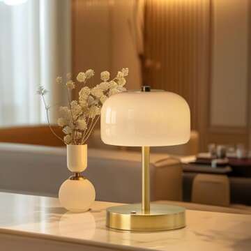 PORTRES Cordless Table Lamp - Rechargeable Stylish Lighting