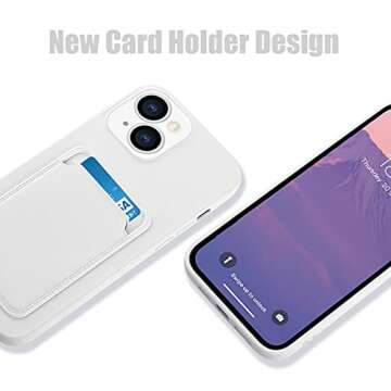 MZELQ Compatible with iPhone 13 Case TPU Card Holder Wallet Cover,Camera Protection + Screen Protect...