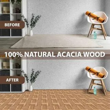 Durable Acacia Wood Interlocking Deck Tiles for Patio Decor