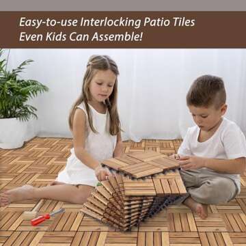Durable Acacia Wood Interlocking Deck Tiles for Patio Decor