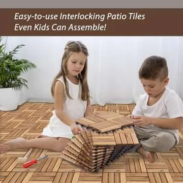 Durable Acacia Wood Interlocking Deck Tiles for Patio Decor