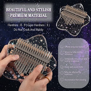LUCKIPLUS 17 Keys Star Crystal Acrylic Kalimba Thumb Piano