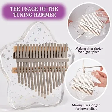 LUCKIPLUS 17 Keys Star Crystal Acrylic Kalimba Thumb Piano