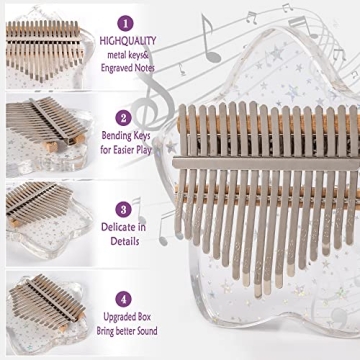 LUCKIPLUS 17 Keys Star Crystal Acrylic Kalimba Thumb Piano