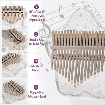 LUCKIPLUS 17 Keys Star Crystal Acrylic Kalimba Thumb Piano