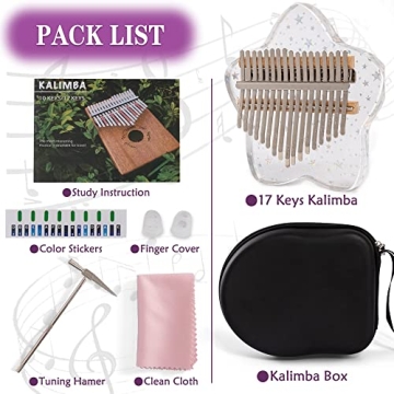 LUCKIPLUS 17 Keys Star Crystal Acrylic Kalimba Thumb Piano