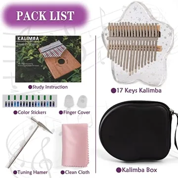 LUCKIPLUS 17 Keys Star Crystal Acrylic Kalimba Thumb Piano