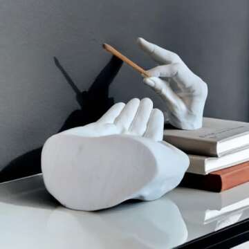 Hand Incense Holder - Incense Burner Ash Catcher, Handcrafted Incense Stick Holder with Ash Catcher, Artisan Incense Burner for Meditation & Yoga (Black)