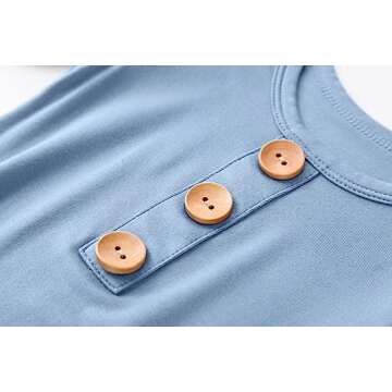 Newborn Baby Boys Girls Knotted Gown Hat Set Soft Viscose from Bamboo Infant Sleeper Baby Sleep Gown with Mittens (Dusty Blue, 0-3 Months)