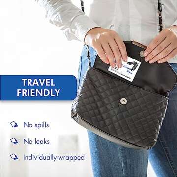 Diamond Wipes Pre-Moistened Shoe Shine Wipes, Streak-Free Shoe Cleaner Pack of 50 Individually Wrapped Wet Wipes - Use On Leather, Travel Essentials