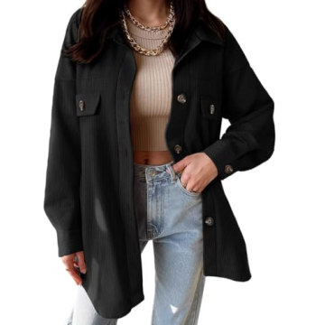VICHYIE Womens Corduroy Oversized Shacket for Every Style
