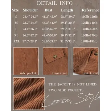 VICHYIE Womens Corduroy Oversized Shacket for Every Style