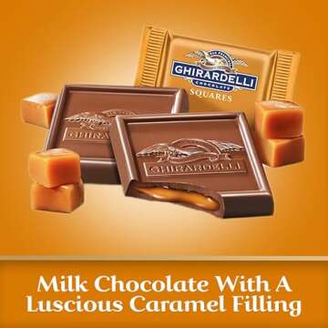 Ghirardelli Milk Chocolate SQUARES with Caramel Filling, 15.96 oz Bag