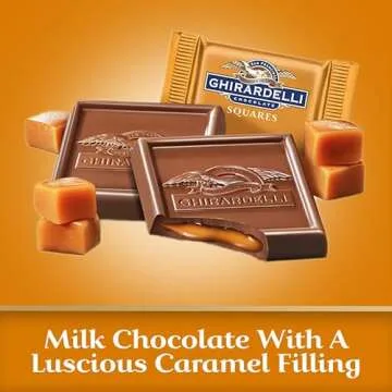 Ghirardelli Milk Chocolate SQUARES with Caramel Filling, 15.96 oz Bag