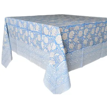 Azora Blue 100% Cotton Tablecloth for All Occasions