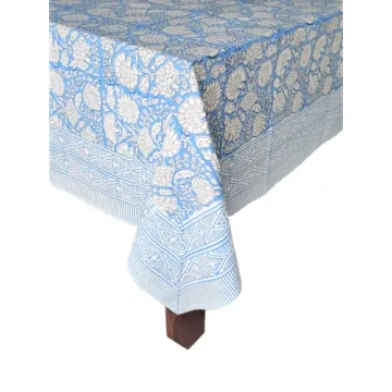 Azora Blue 100% Cotton Tablecloth for All Occasions