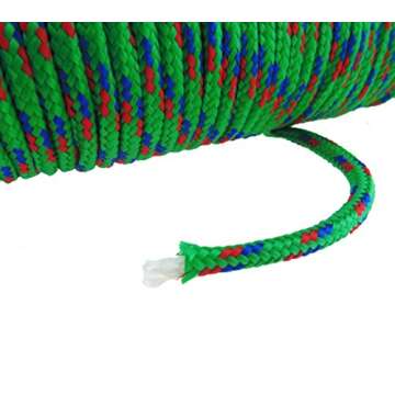 Durable Diamond Braid Nylon Rope, 3/16" by 100ft