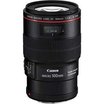 Canon EF 100mm f/2.8L IS USM Macro Lens for Canon Digital SLR Cameras (Renewed)
