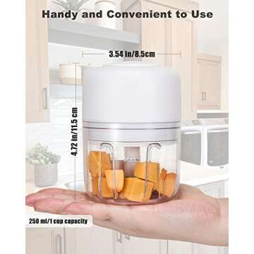AYOTEE Cordless Electric Small Food Processor, Mini Food Chopper for Garlic Veggie Vegetables Fruit,...