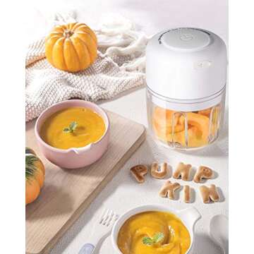 AYOTEE Cordless Electric Small Food Processor, Mini Food Chopper for Garlic Veggie Vegetables Fruit, Salad Mincing & Puree, Kitchen, 1Cup 250ML, BPA Free, White