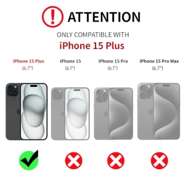 Stylish LAMEEKU Leather Wallet Case for iPhone 15 Plus