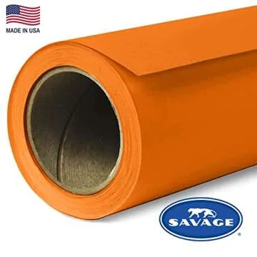 Savage Seamless Paper Photography Backdrop - Orange, 107" x 36' for Professional Photography