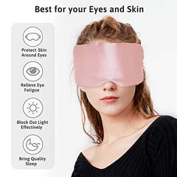 ATreebag Silk Sleep Mask for Women Men, Mulberry Silk Eye Sleeping Mask & Blindfold with Adjustable ...