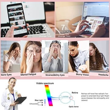 HEALSUN Blue Light Blocking Glasses Stylish Anti-Eyestrain