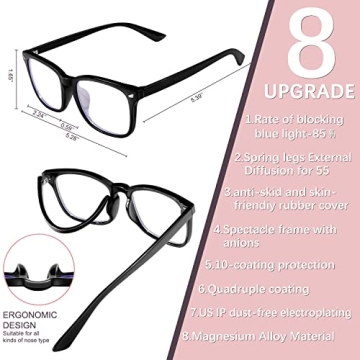 HEALSUN Blue Light Blocking Glasses Stylish Anti-Eyestrain