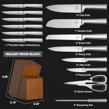 Imarku 15-piece Ultra Sharp Kitchen Knife Set