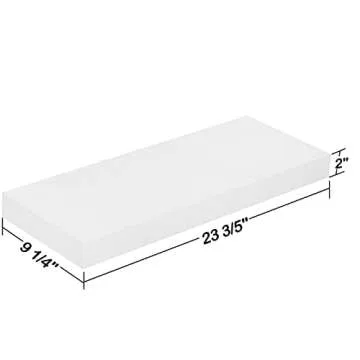 WELLAND 24" White Mission Floating Shelves for Modern Decor