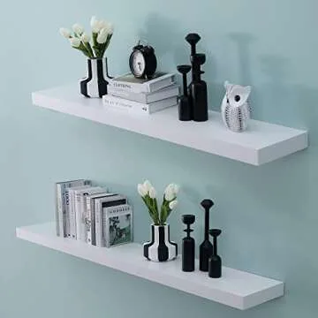 WELLAND 24" White Mission Floating Shelves for Modern Decor