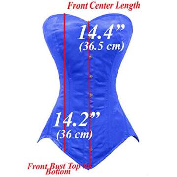 luvsecretlingerie Heavy Duty 26 Double Steel Boned Waist Training Satin Normal Torso Overbust Shaper Corset #8151-OT-SA