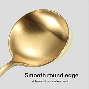 Pack of 6, Gold Plated Stainless Steel Espresso Spoons, Muulaii Mini Teaspoons Set Gold Spoons for C...