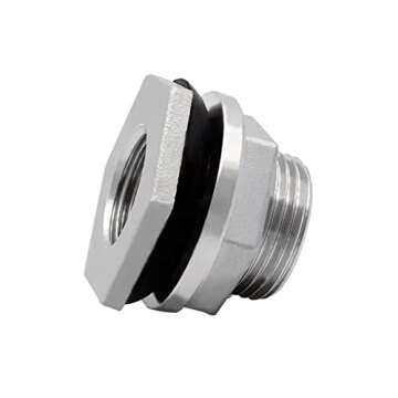 Beduan 1" Female Bulkhead Water Tank Connector Stainless Steel Thru-bulk Fitting