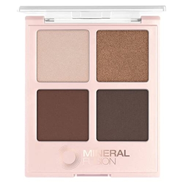 Mineral Fusion Vegan Eyeshadow Palette in Coffee Break - 4 Versatile Shades for Natural Beauty