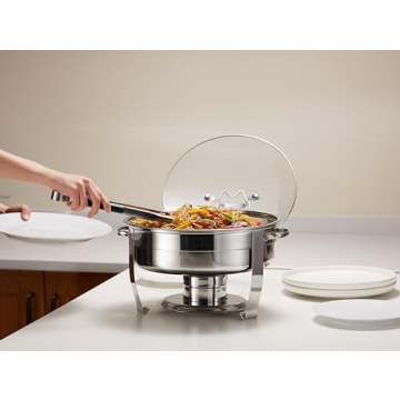 Kook Round Chafing Dish Set - 4.5 Qt Buffet Warmer