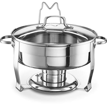 Kook Round Chafing Dish Set - 4.5 Qt Buffet Warmer