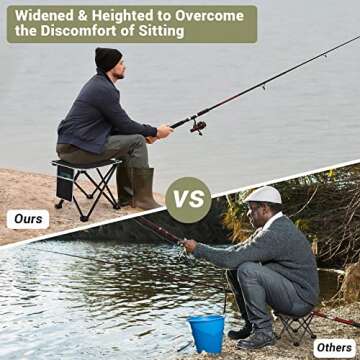 lucky cup Mini Portable Stool, Folding Camping Travel Chair Stool, 13.4in Folding Camp Stool Portable Chairs for Adults Outdoor Camping Fishing Hiking Gardening Beach Foldable Collapsible Stool