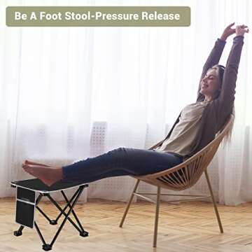 lucky cup Mini Portable Stool, Folding Camping Travel Chair Stool, 13.4in Folding Camp Stool Portable Chairs for Adults Outdoor Camping Fishing Hiking Gardening Beach Foldable Collapsible Stool