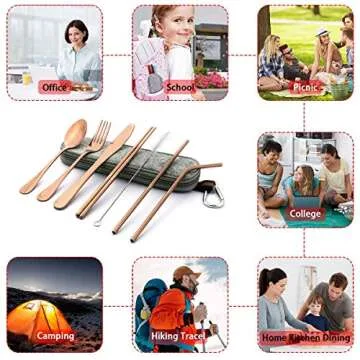 WeTest Portable Travel Utensils Set for Eco-Friendly Dining