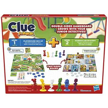 Clue Junior Board Game | 2-Sided Gameboard, 2 Games in 1 | 2 to 6 Players | Mystery Games for Kids |...