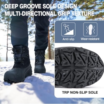 FREE SOLDIER Mens Snow Winter Boots for Warm Winter Wear