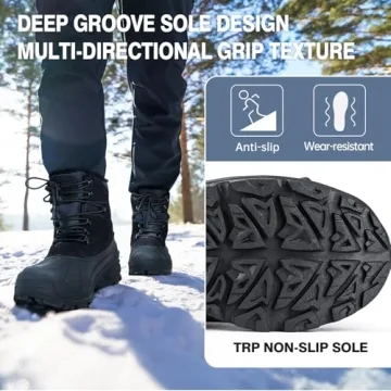 FREE SOLDIER Mens Snow Winter Boots for Warm Winter Wear
