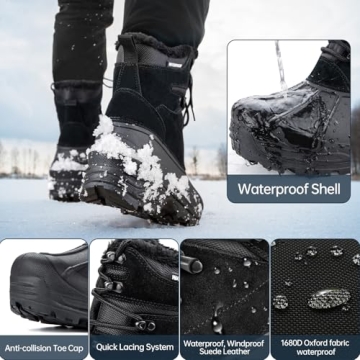 FREE SOLDIER Mens Snow Winter Boots for Warm Winter Wear