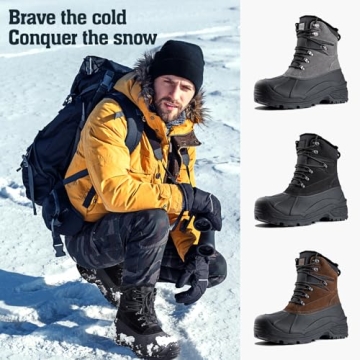 FREE SOLDIER Mens Snow Winter Boots for Warm Winter Wear