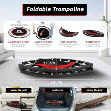 KENSONE 40" Mini Trampoline for Kids & Adults Fitness