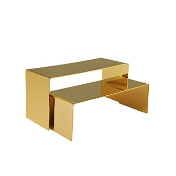 RY DISPLAY Golden Metal Shoe Handbag Display Riser Stand Stainless Steel Shoe Bag Riser Holder Jewel...